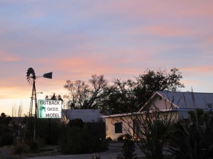 Motel at sunset
