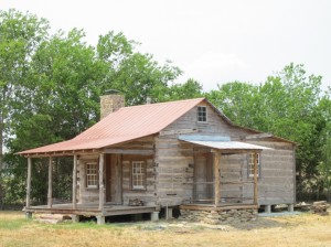 Log cabin along 390